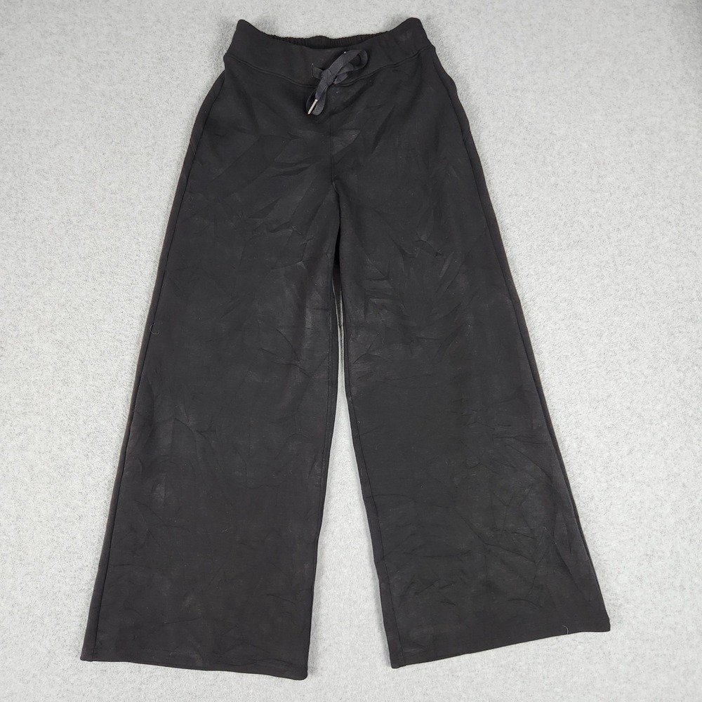 Spanx AirEssentials Pants Womens XS Black Lounge Boho Drawstring Waist Wide Leg